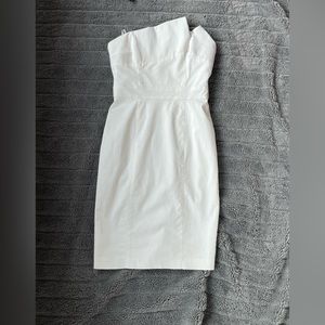 bebe strapless white dress, size 4